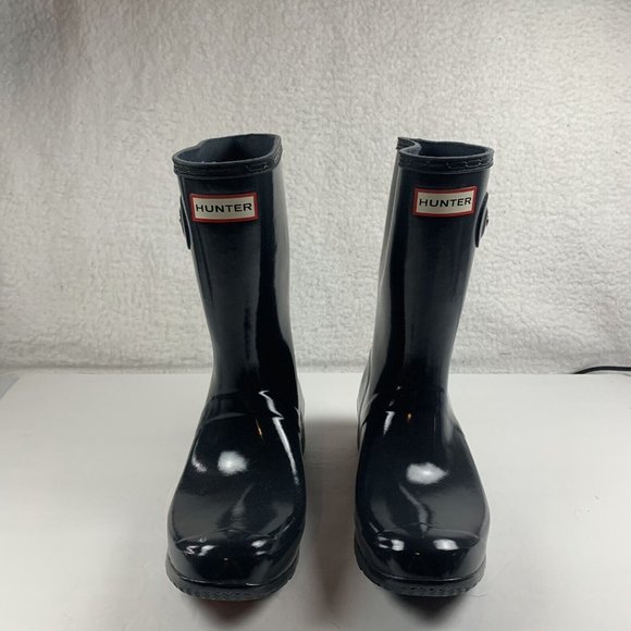 Hunter Original Tall Gloss Pull On Rain‎ Boots Women Size 8 Closed Toe 8025 - Picture 2 of 7